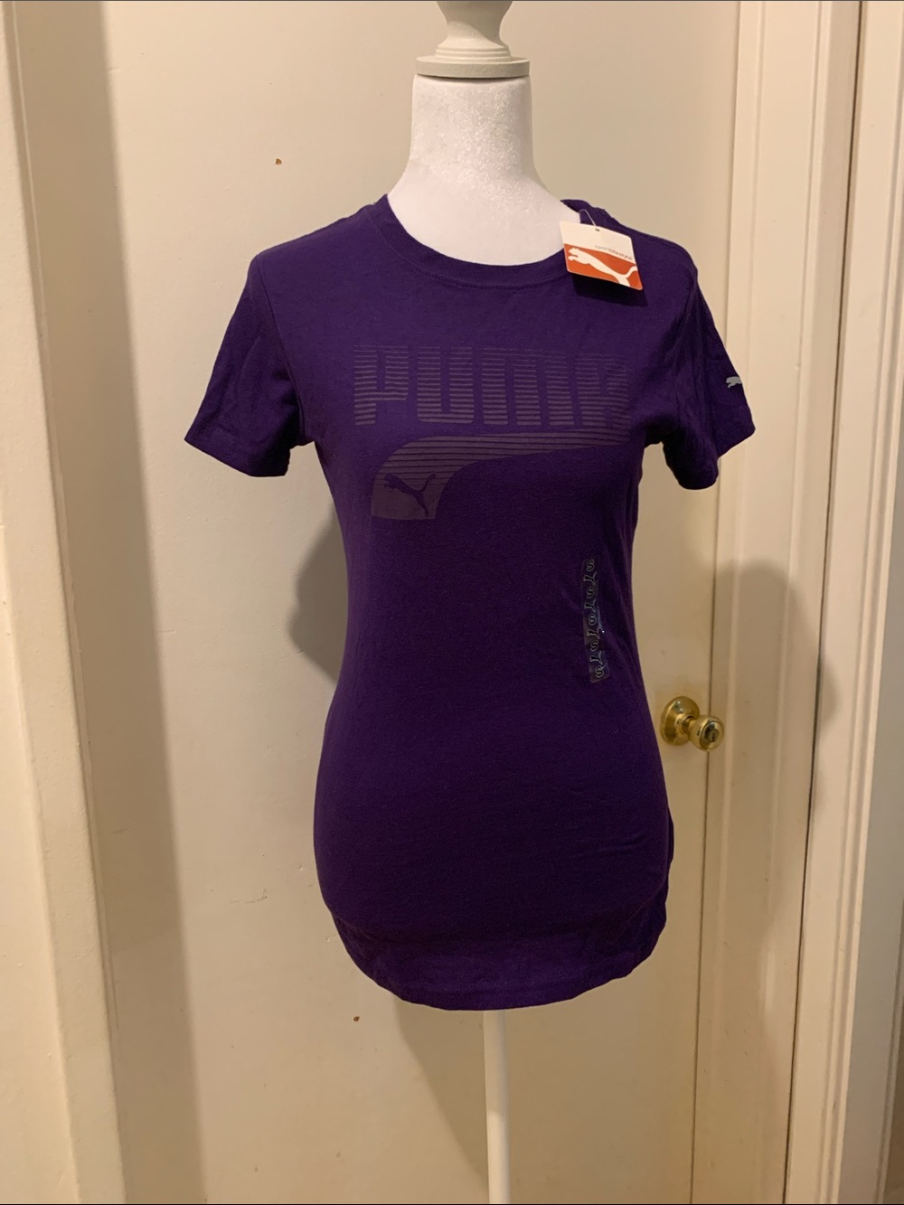 Puma Purple Short-Sleeve Logo Tee